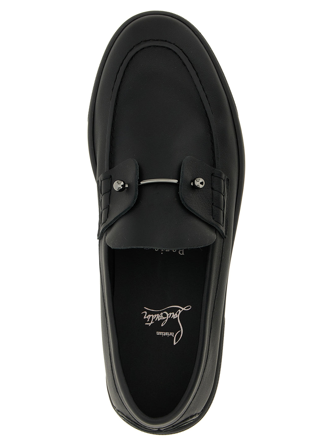 Christian Louboutin Black Calfskin Slip-On Loafers