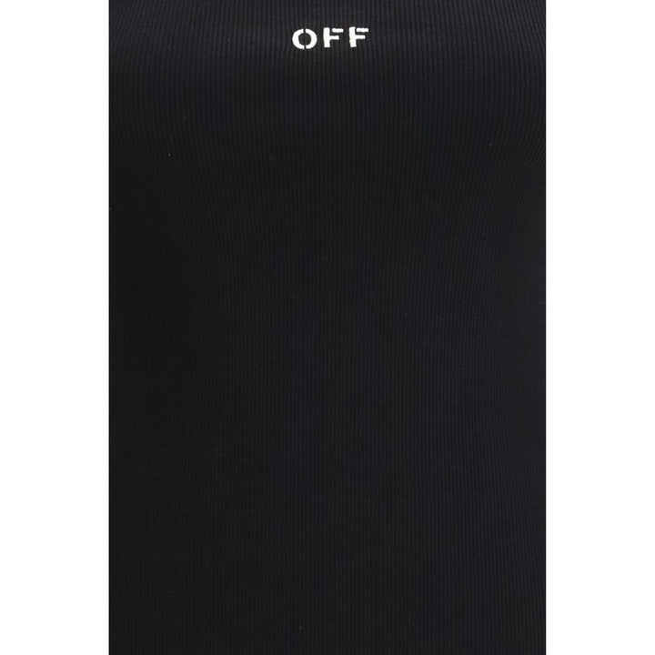 Off-White Black Cotton Sleeveles T-Shirt