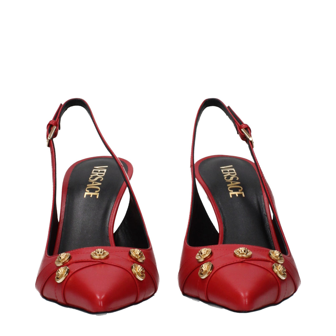 Versace Red Leather High Heel Pumps