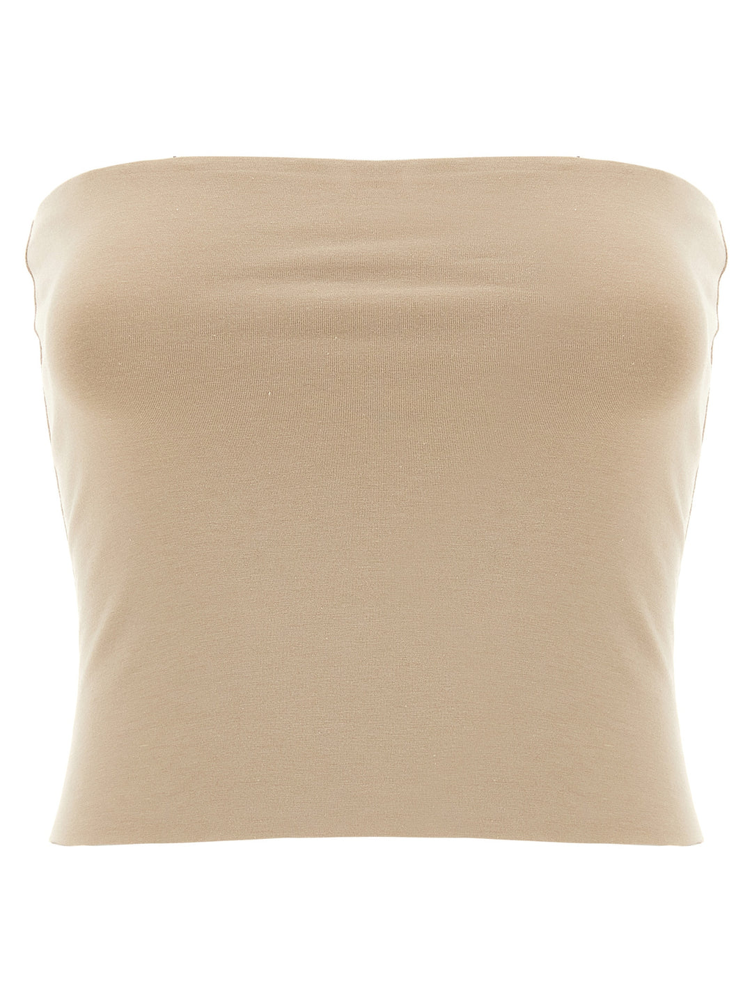 Brunello Cucinelli Beige Cotton Sleeveles T-Shirt