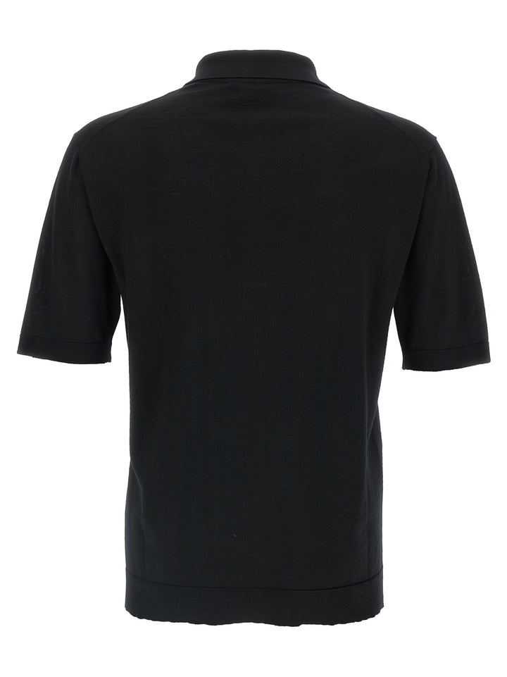 Gucci Black Wool Polo Shirt