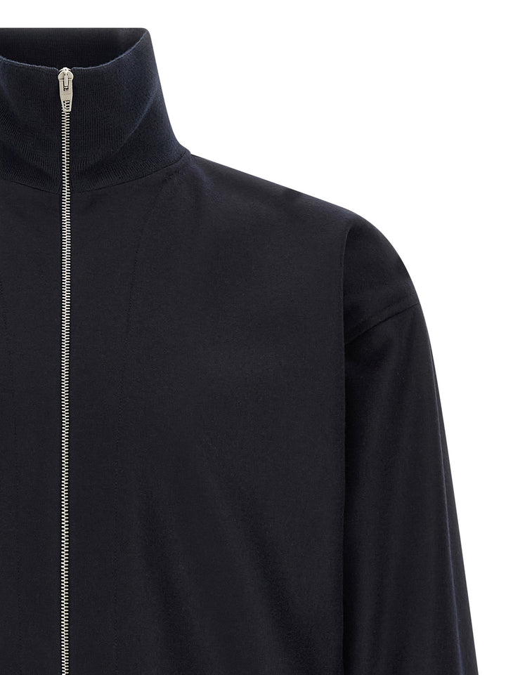 Jil Sander Blue Wool Full-Length Jacket