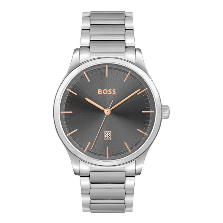 Hugo Boss Gray Stainless Steel Dress Watch