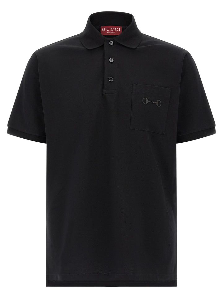 Gucci Black Cotton Polo Shirt