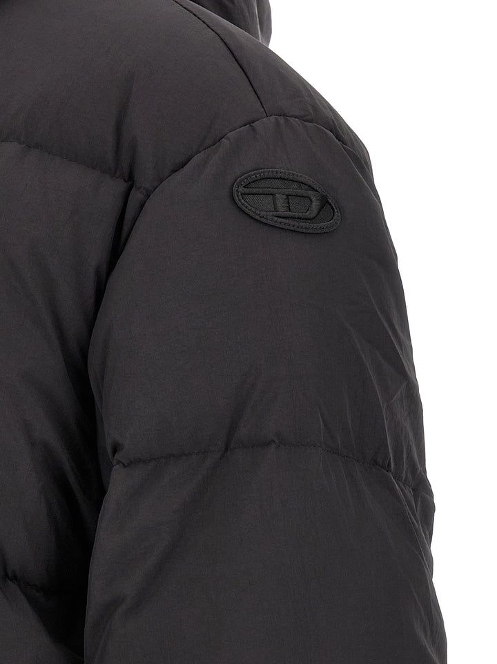 Diesel Black Polyamide Full-Length Jacket