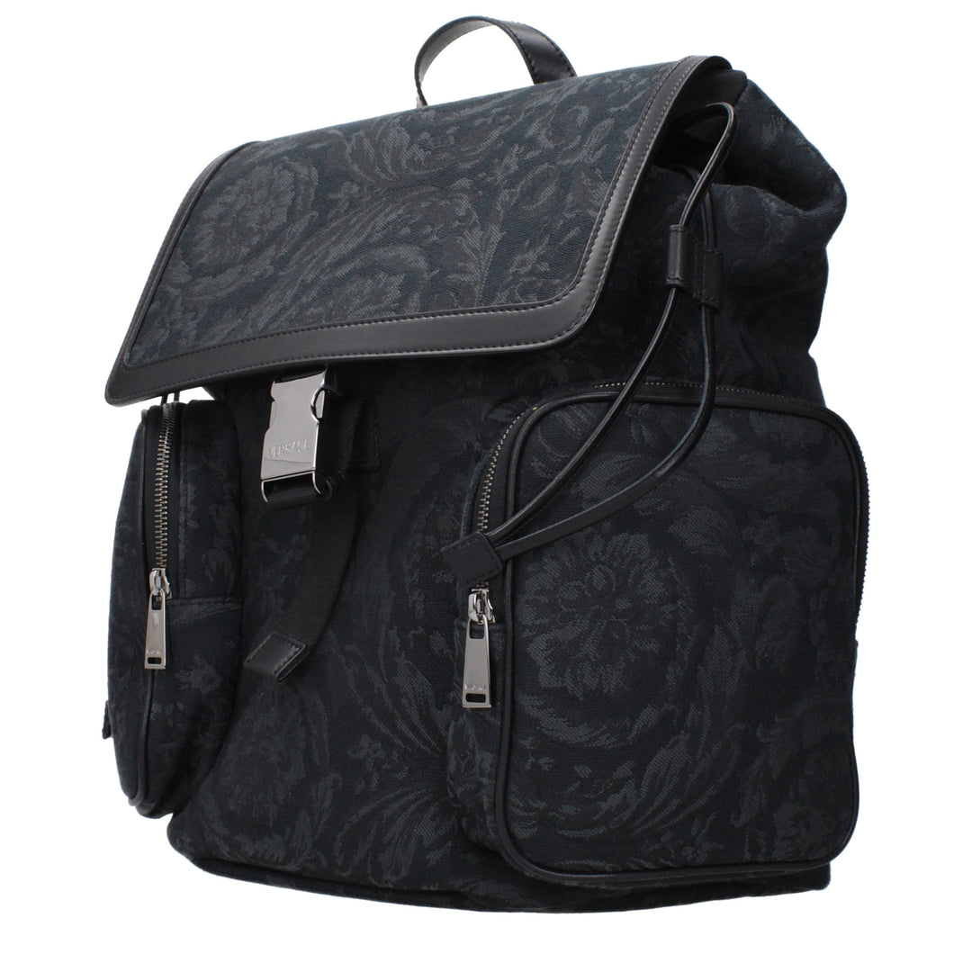 Versace Black Fabric Backpack