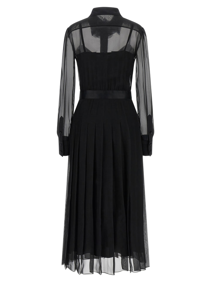 Dolce & Gabbana Black Silk Midi Dress
