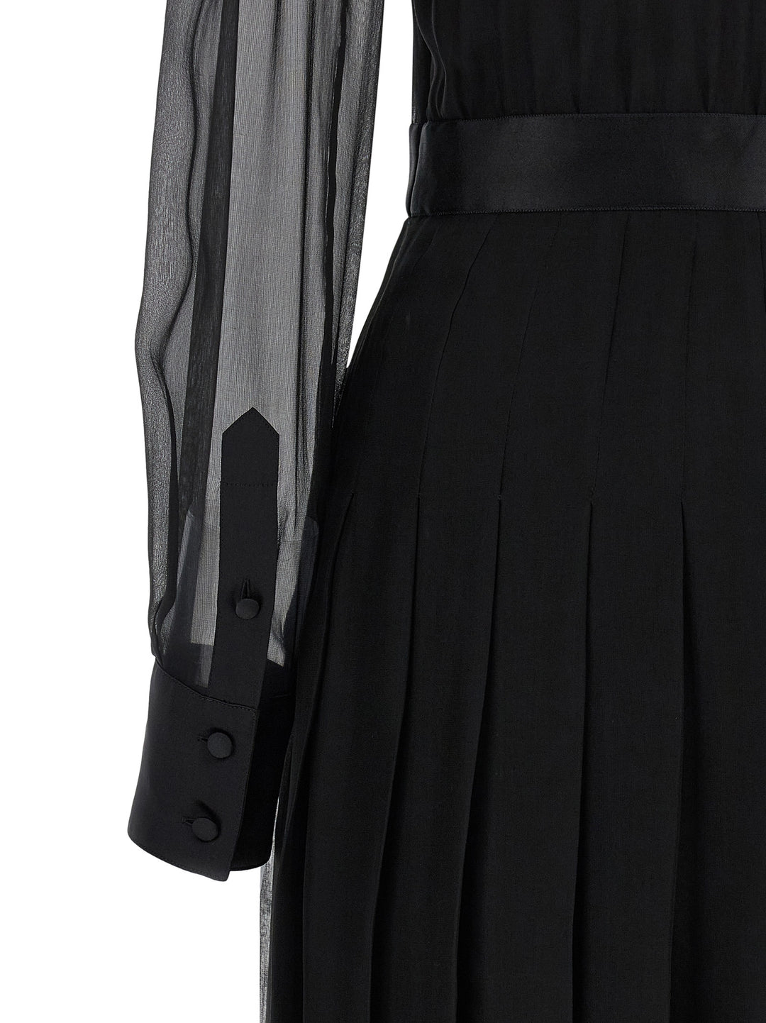 Dolce & Gabbana Black Silk Midi Dress