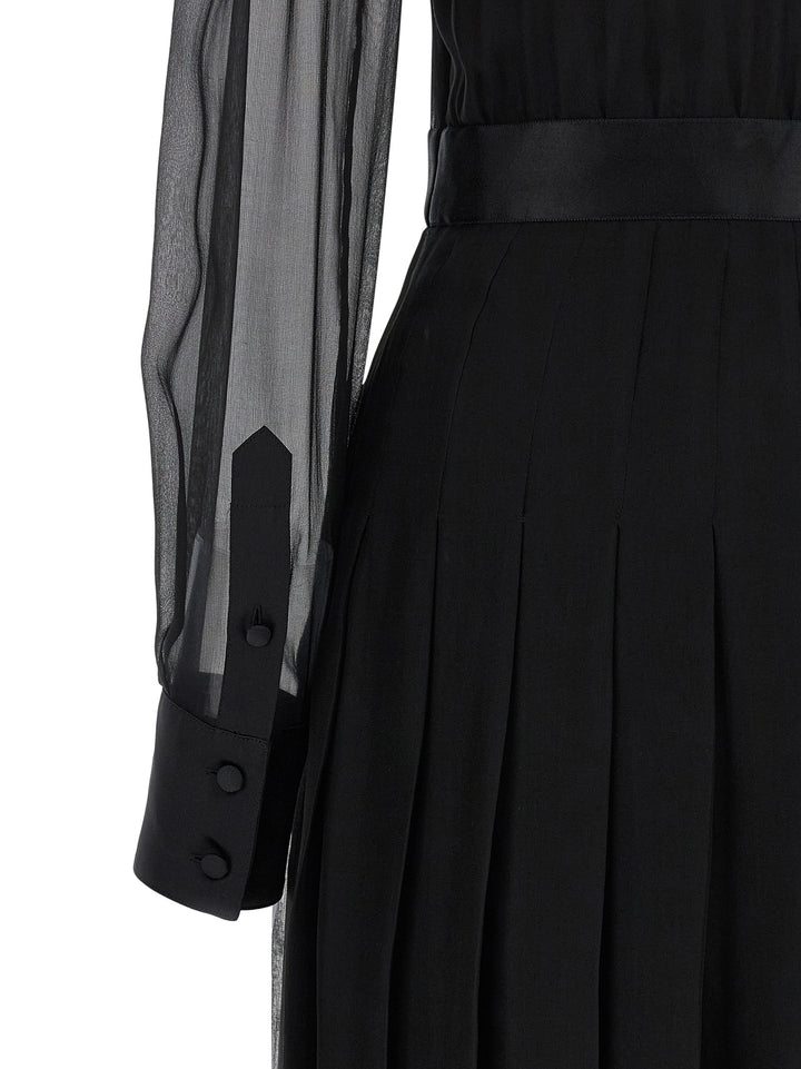Dolce & Gabbana Black Silk Midi Dress