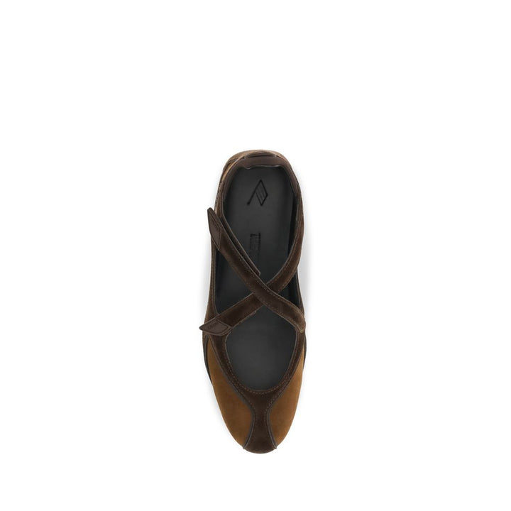 The Attico Brown Calf Leather Bos Taurus Ballet Flats