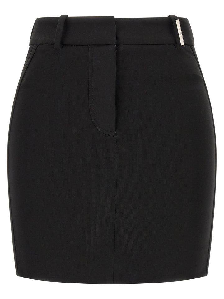 The Attico Black Viscose Long Skirt