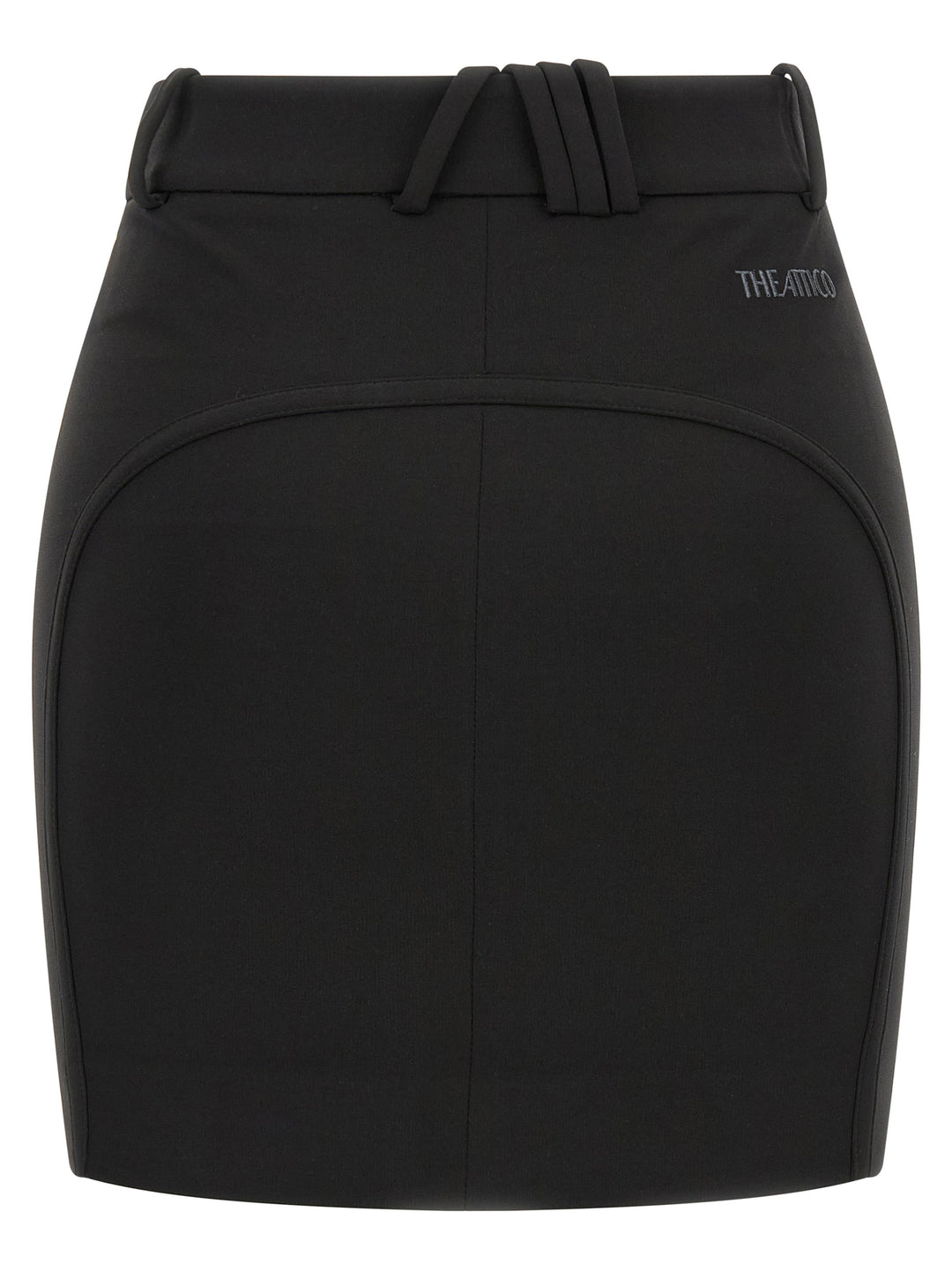 The Attico Black Viscose Long Skirt