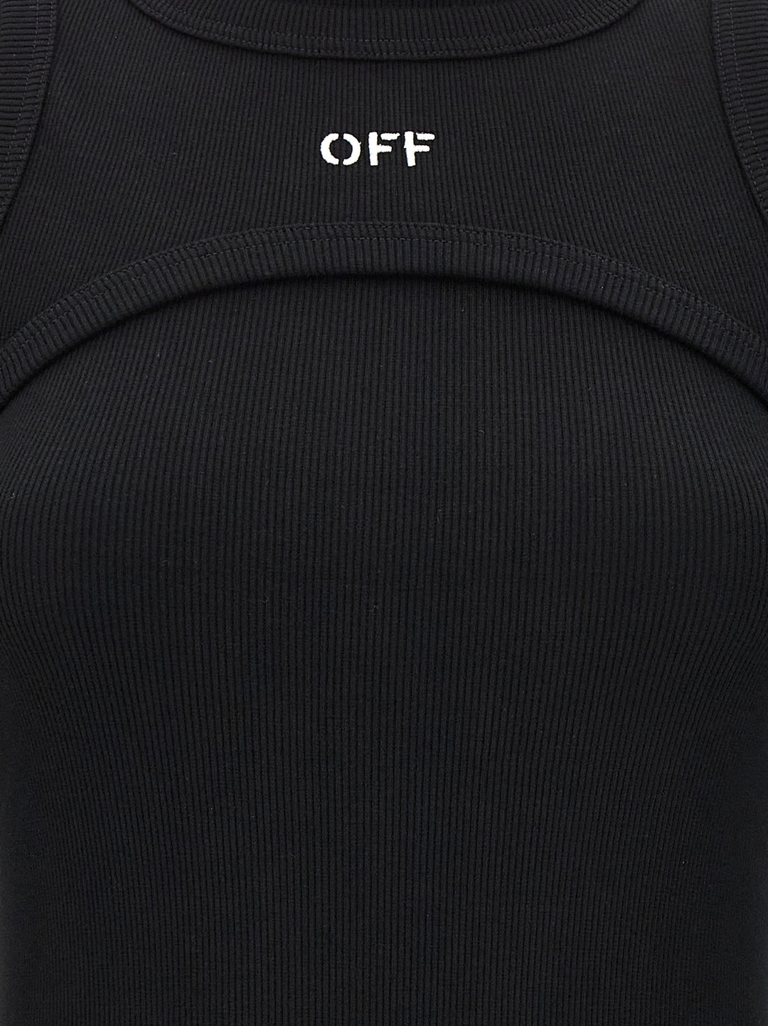 Off-White Black Cotton Midi Dress