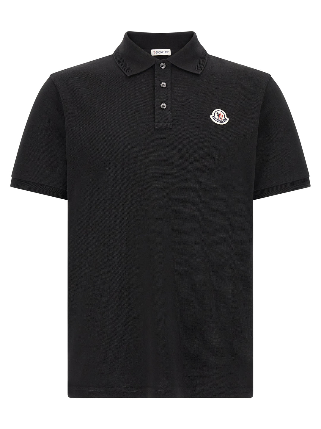 Moncler Black Cotton Polo Shirt