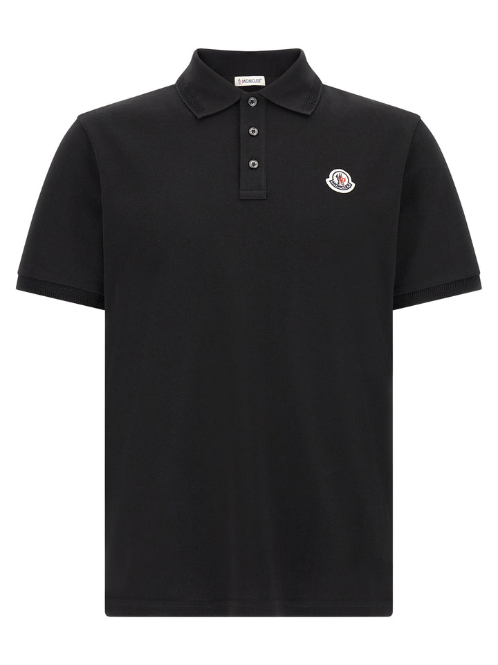 Moncler Black Cotton Polo Shirt