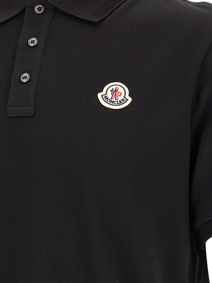 Moncler Black Cotton Polo Shirt