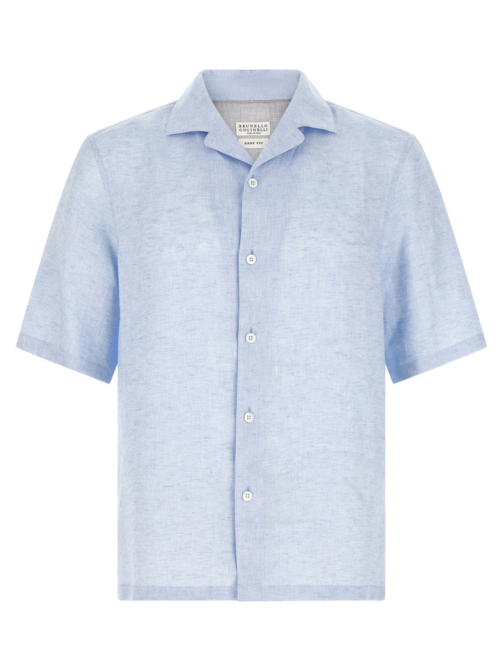 Brunello Cucinelli Blue Linen Blouse