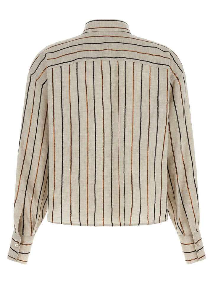 Brunello Cucinelli Beige Linen Blouse