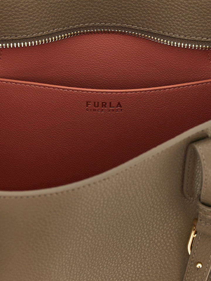 Furla Gray Calfskin Tote Bag
