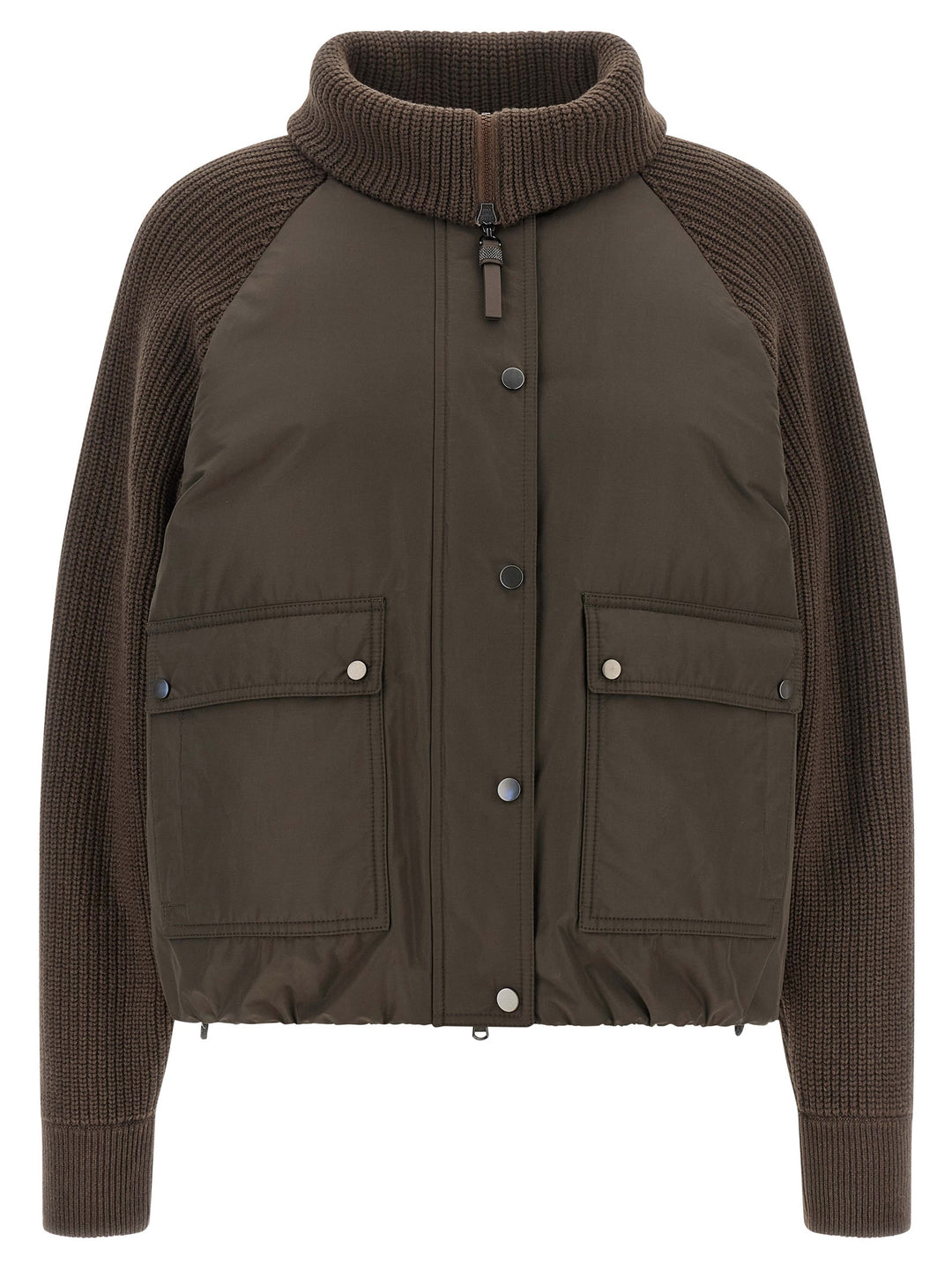 Brunello Cucinelli Brown Cotton Full-Length Jacket