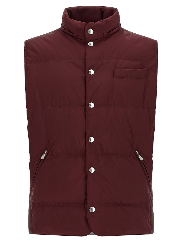 Brunello Cucinelli Bordeaux Polyester Sleeveless Jacket