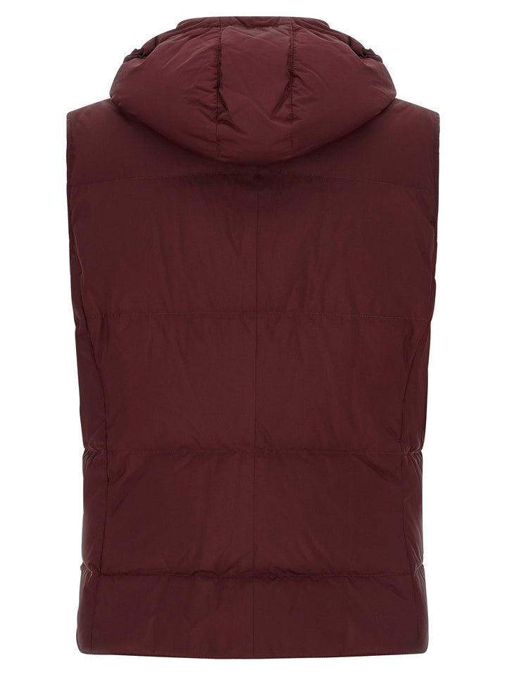 Brunello Cucinelli Bordeaux Polyester Sleeveless Jacket