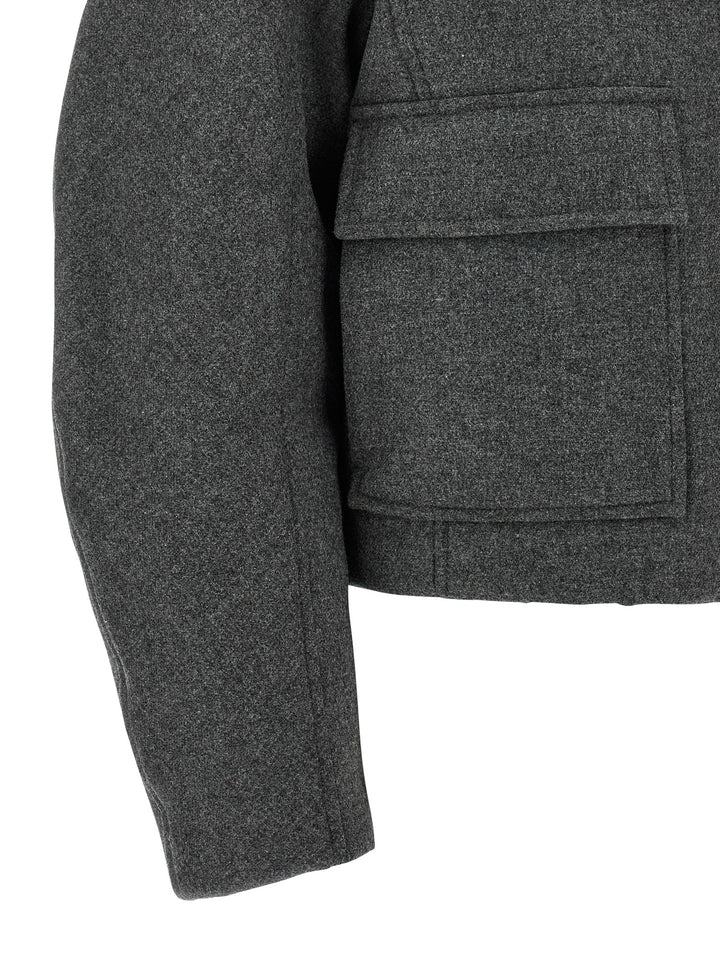 Brunello Cucinelli Gray Virgin Wool Full-Length Jacket
