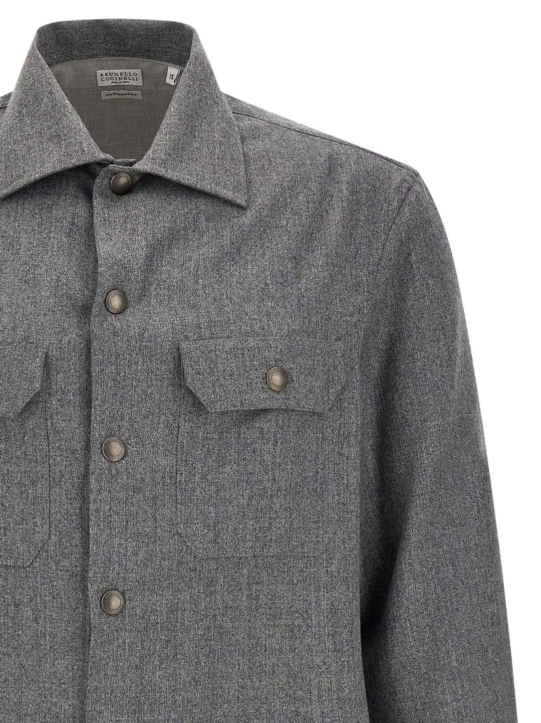 Brunello Cucinelli Gray Virgin Wool Blouse