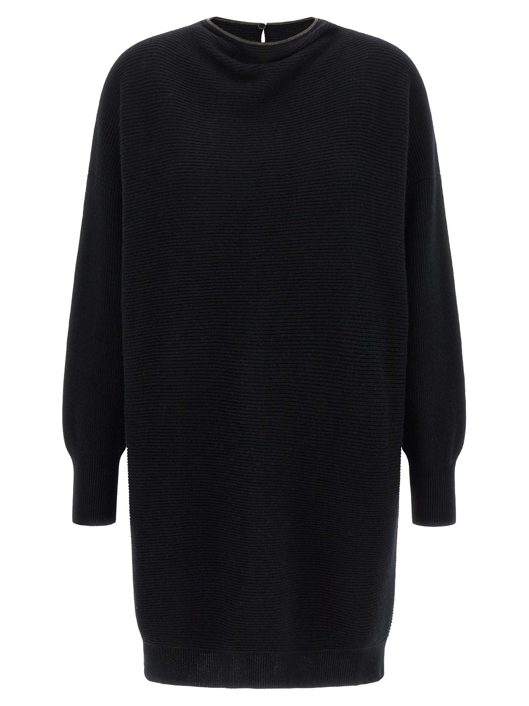 Brunello Cucinelli Black Virgin Wool Short Dress