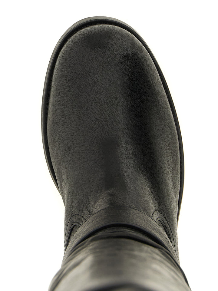 Jimmy Choo Black Leather Over The Knee