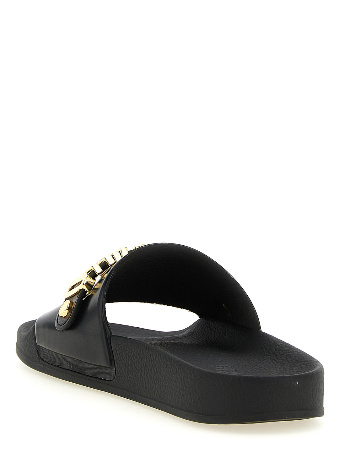 Moschino Gold Pvc Slides