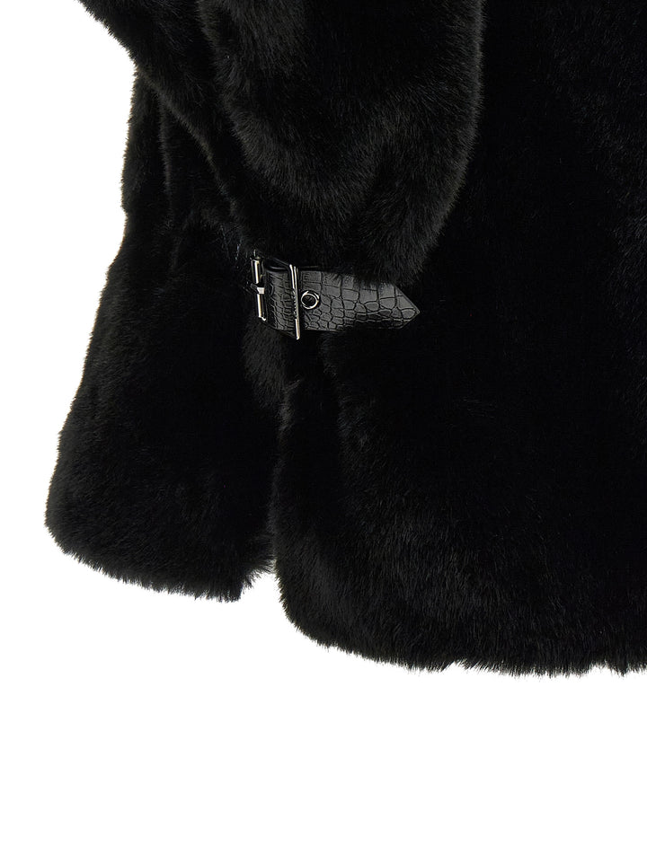 PINKO Black Polyester Coat