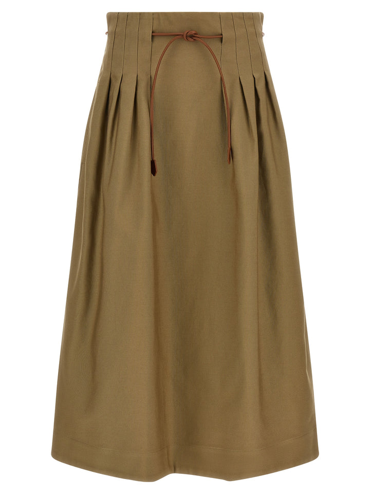 Max Mara Bicolor Cotton Midi Skirt