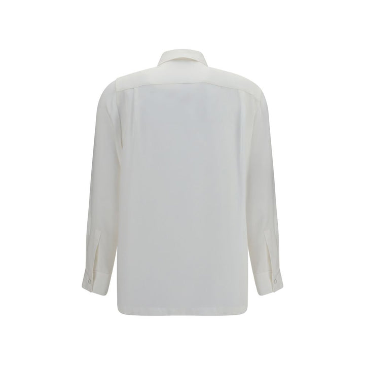 Max Mara White Silk Dress Shirt