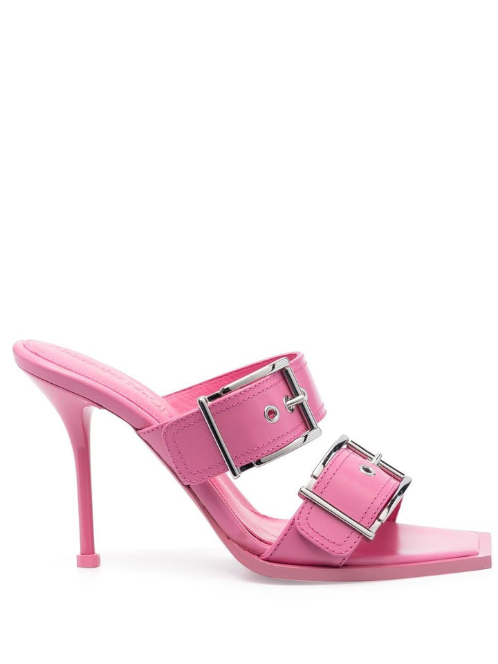 Alexander McQueen 100mm Buckle Leather Sandals