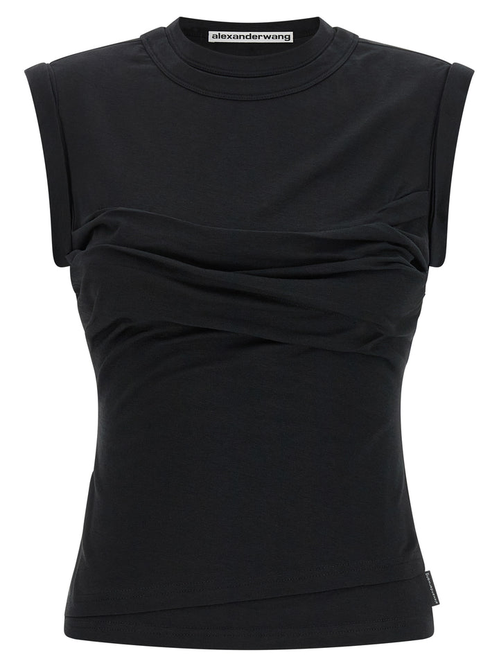 Alexander Wang Black Cotton Sleeveles T-Shirt
