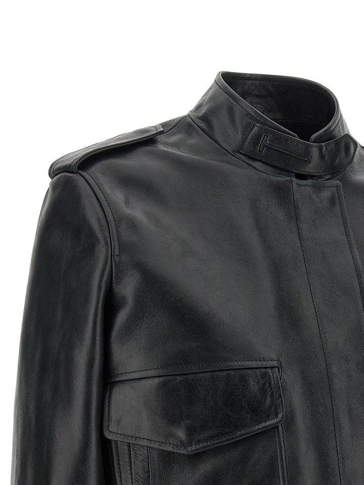 Tom Ford Black Lamb Leather Leather Jacket