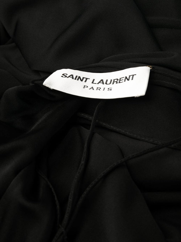 Saint Laurent draped sleeveless jersey dress