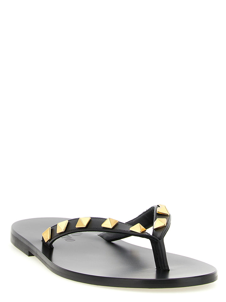 Valentino Garavani Black Calfskin Slides