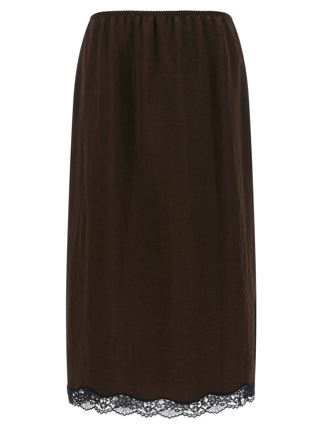 Twinset Brown Marabou Midi Skirt
