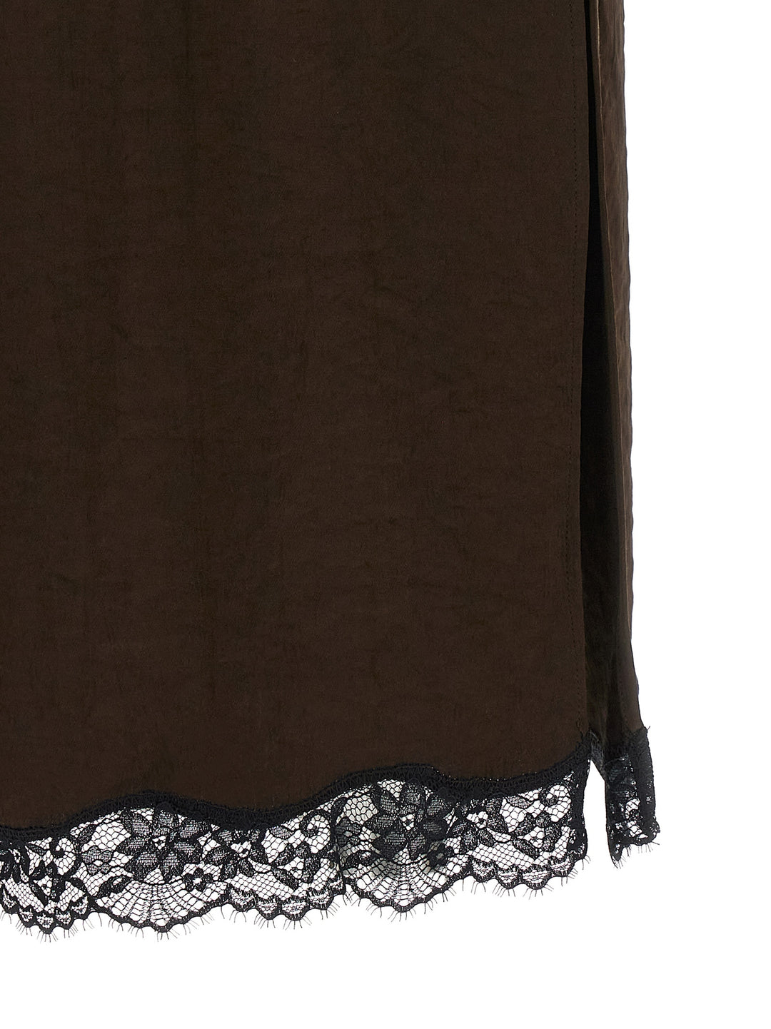 Twinset Brown Marabou Midi Skirt
