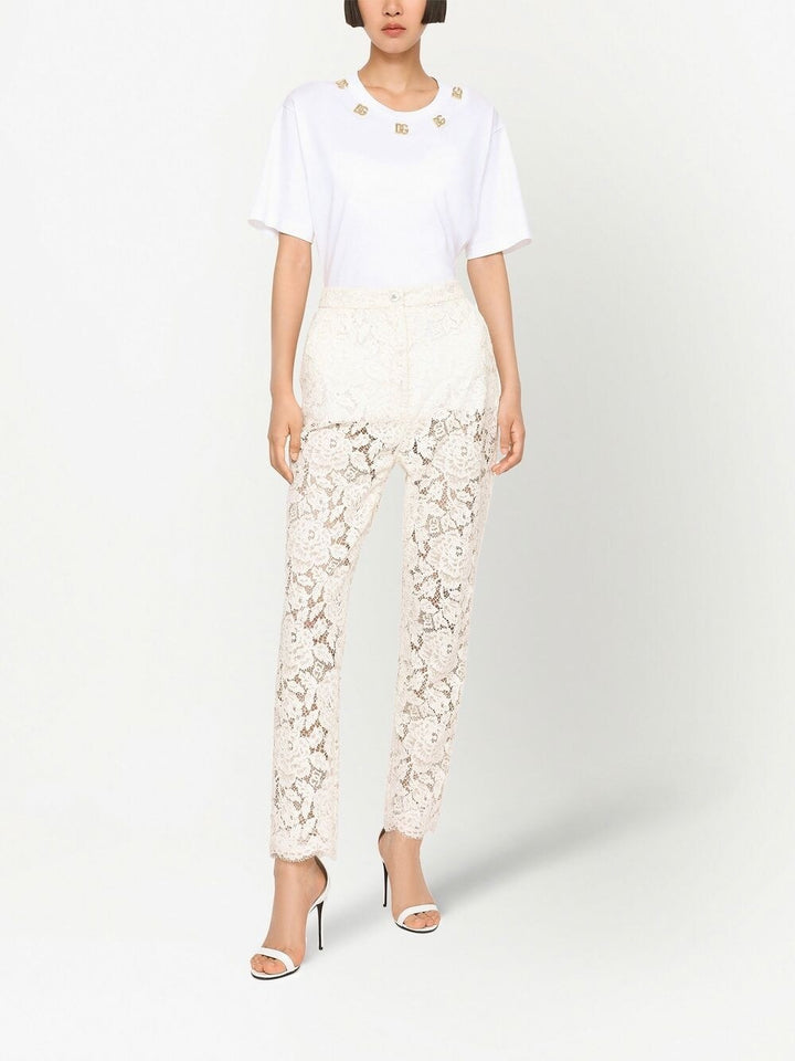 Dolce & Gabbana Floral lace trousers