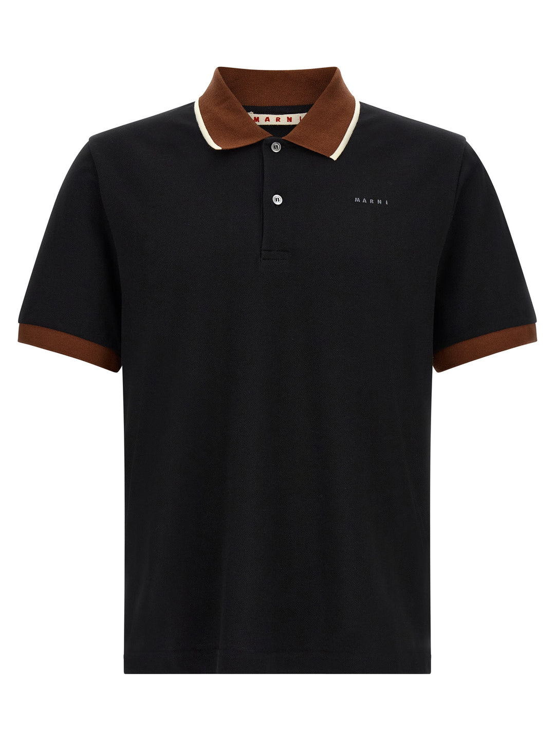 Marni Black Cotton Polo Shirt