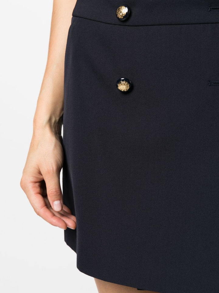 Alexander McQueen wool-cotton blend mini wrap skirt