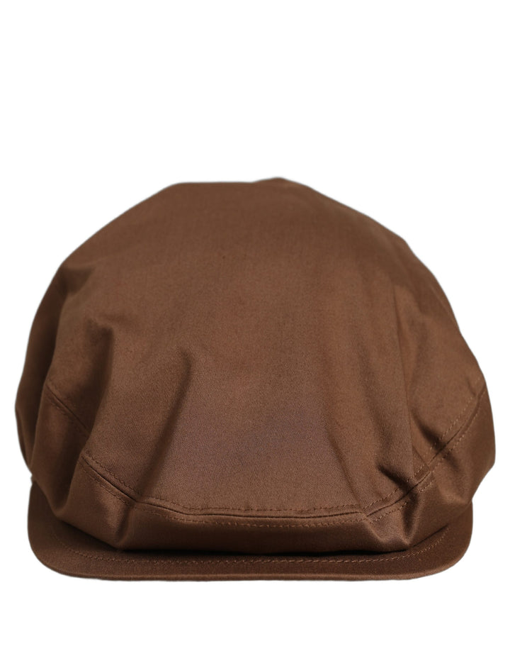 Dolce & Gabbana Men Brown Cotton Newsboy Capello Cabbie Hat
