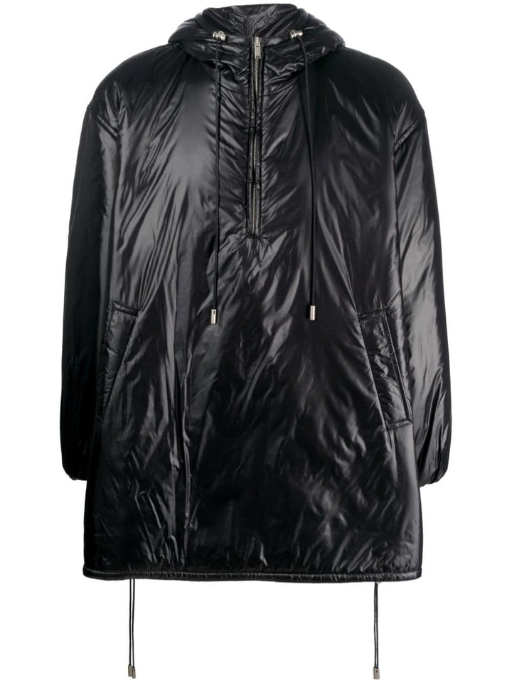 Saint Laurent Cassandre logo-embossed hooded raincoat