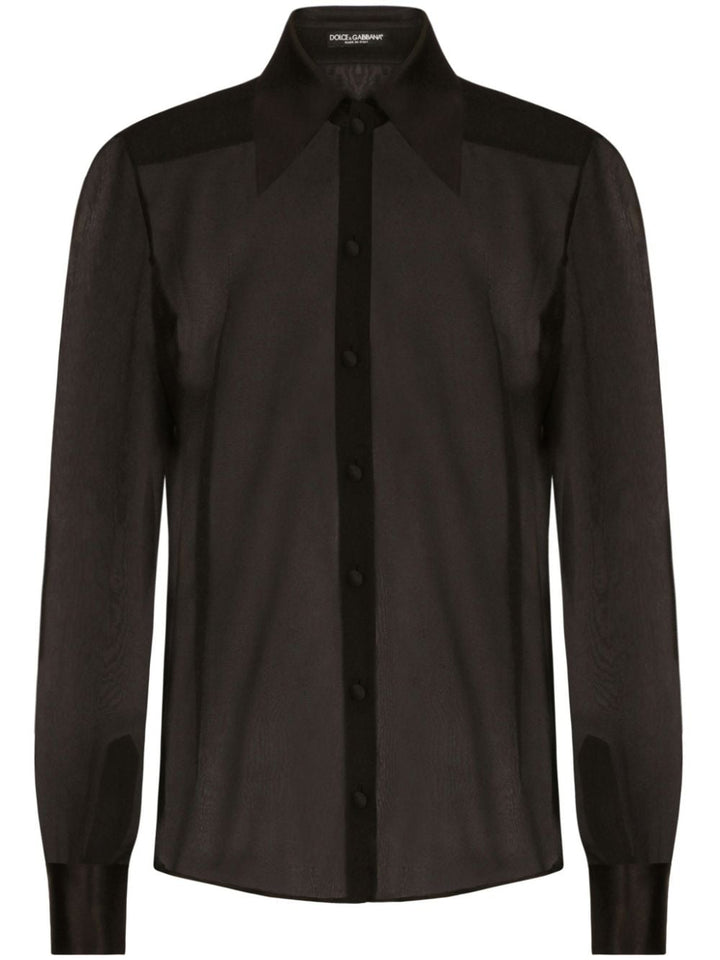 Dolce & Gabbana Silk chiffon shirt with satin details
