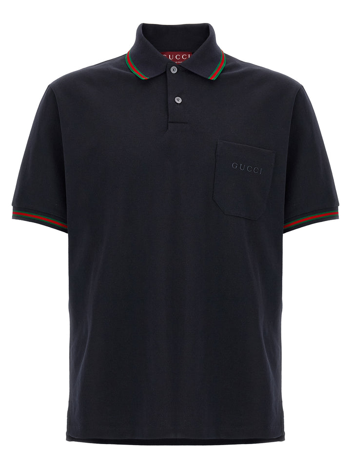 Gucci Blue Cotton Polo Shirt