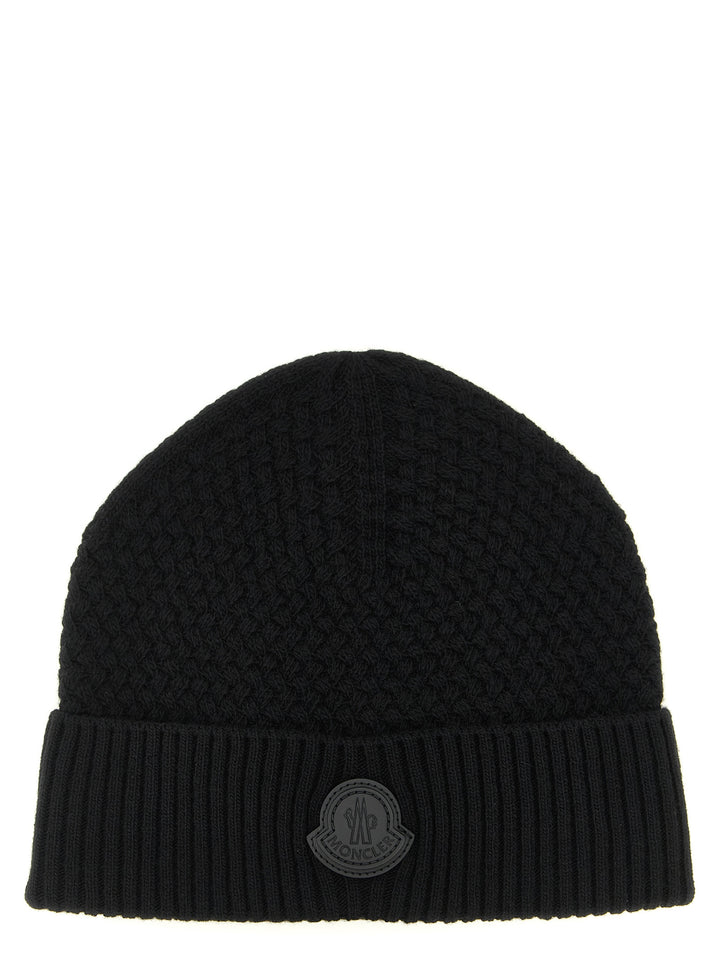 Moncler Black Leather Beanie