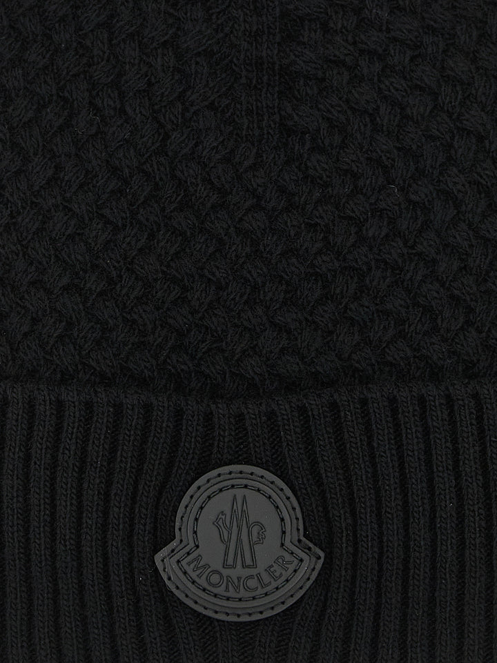 Moncler Black Leather Beanie
